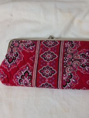 Pink Patterned Floral Clutch Wallet